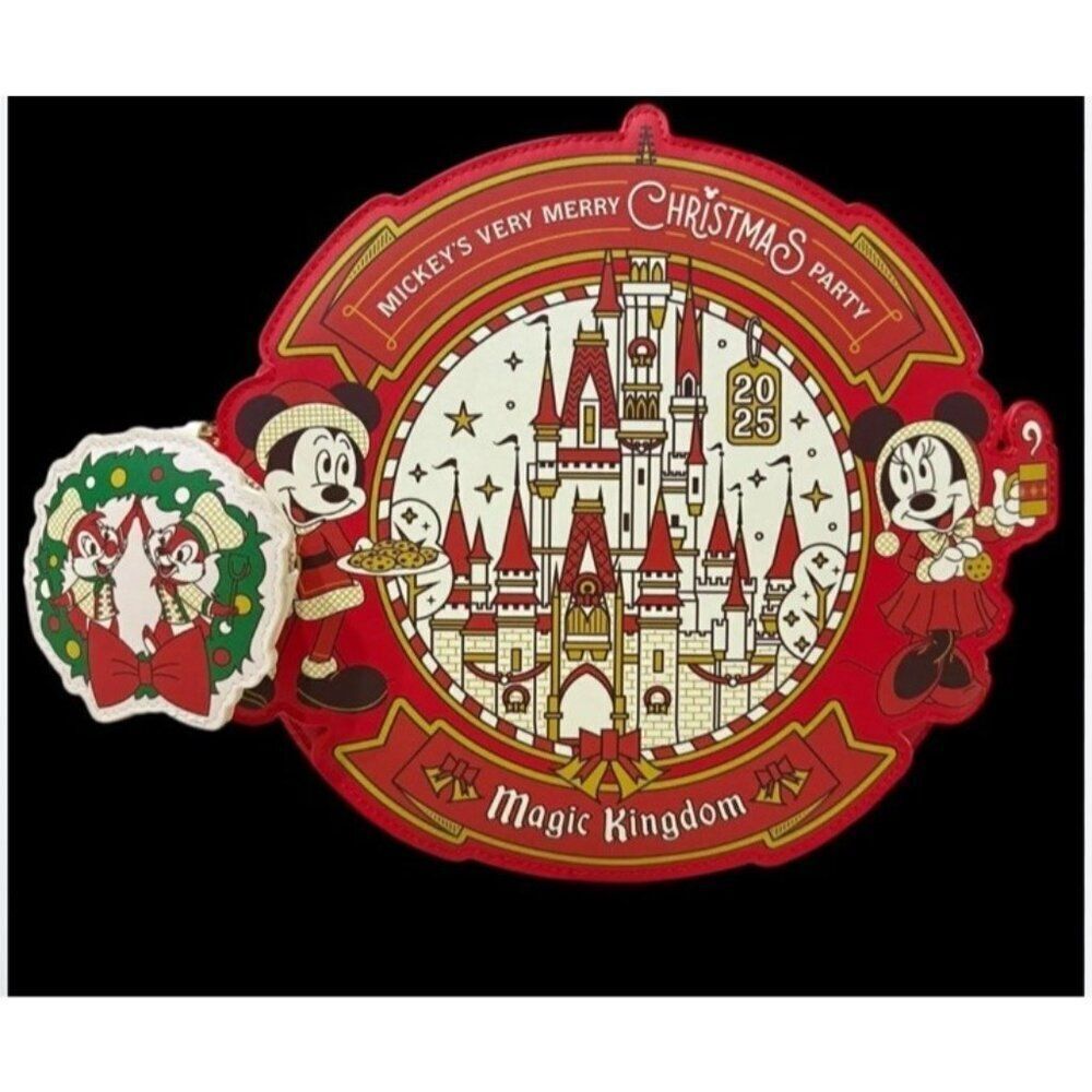 2025 Magic KingdomโMickey Merry Christmas Party Loungefly Backpack Crossbody NWT